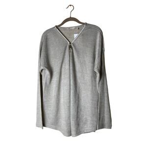 NWT Soft Surroundings Beige Pullover Top w/Zipper Sz L